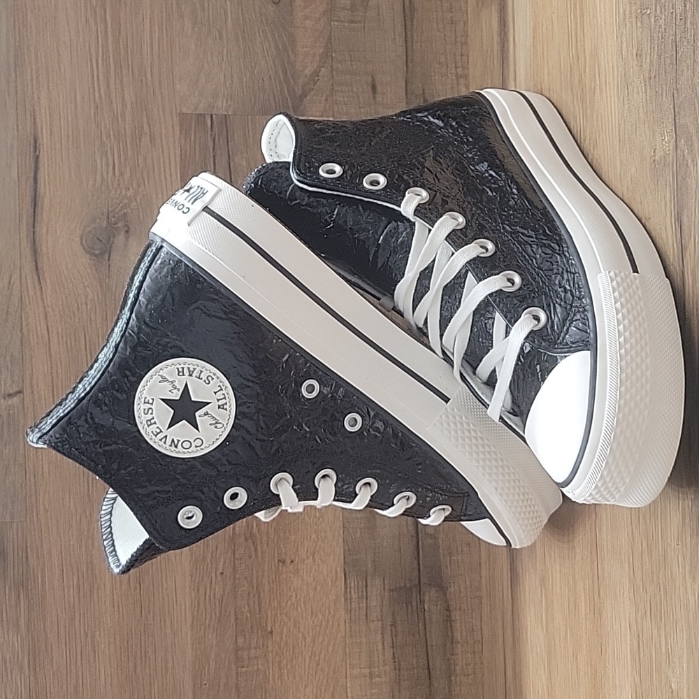 Converse Black and White High-Top Sneakers - Picture 2 of 14